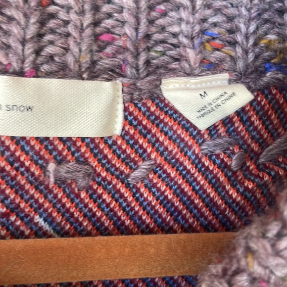 ANTHROPOLOGIE RARE BIRD FORET SLEEPING ON SNOW SWEATER CARDIGAN MEDIUM - Picture 4 of 6